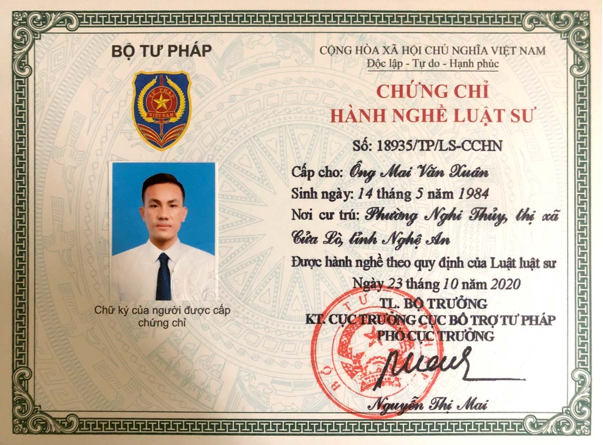 Chứng chỉ hành nghề Luật sư